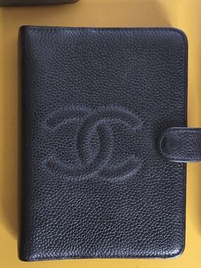 Chanel Vintage Black Caviar CC Personal Agenda Planner Auth Card Authentic